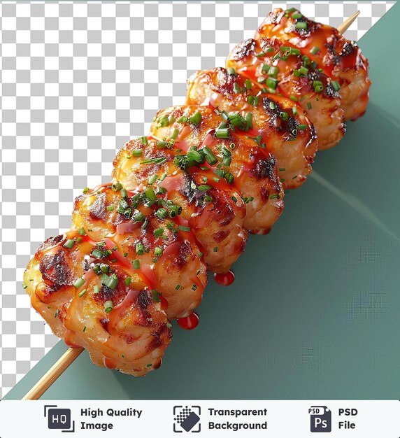 PSD transparent background psd kushikatsu chicken skewered on a stick