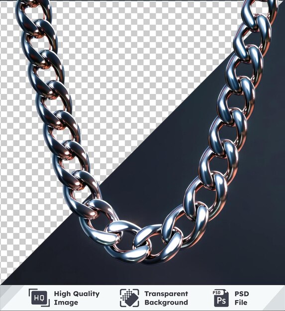 PSD transparent background psd macros of chain pendants on a black background