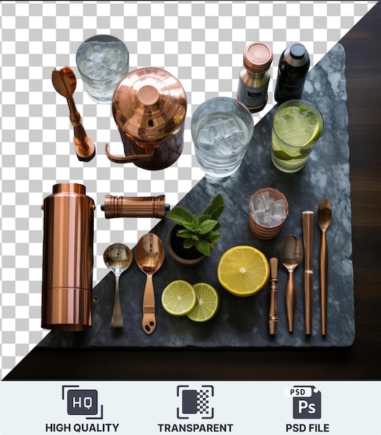 PSD transparent background psd professional mixology tools set the blender