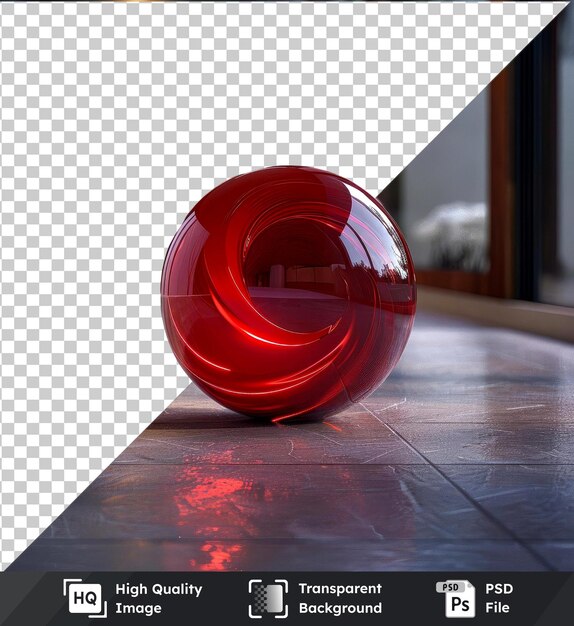 PSD transparent background psd quark red ball on the floor