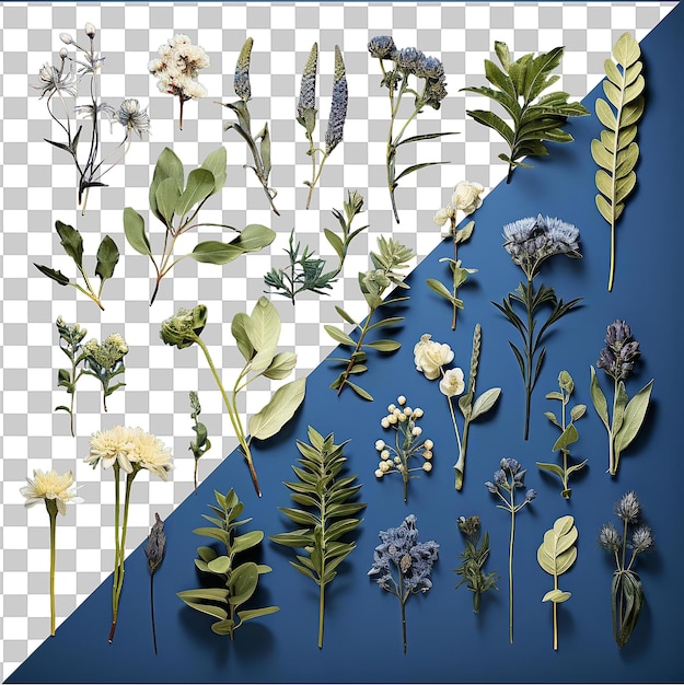 PSD transparent background psd realistic photographic botanist _ s plant specimens plants and flowers