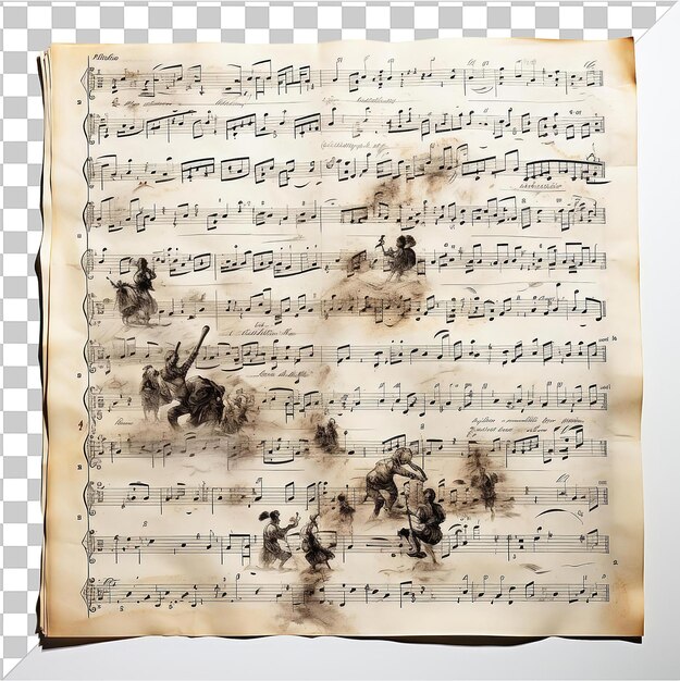 PSD transparent background psd realistic photographic composer _ s sheet music a sheet music