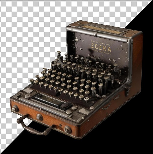 PSD 투명한 배경 (psd) 현실적인 사진 암호학자 (enigma machine)