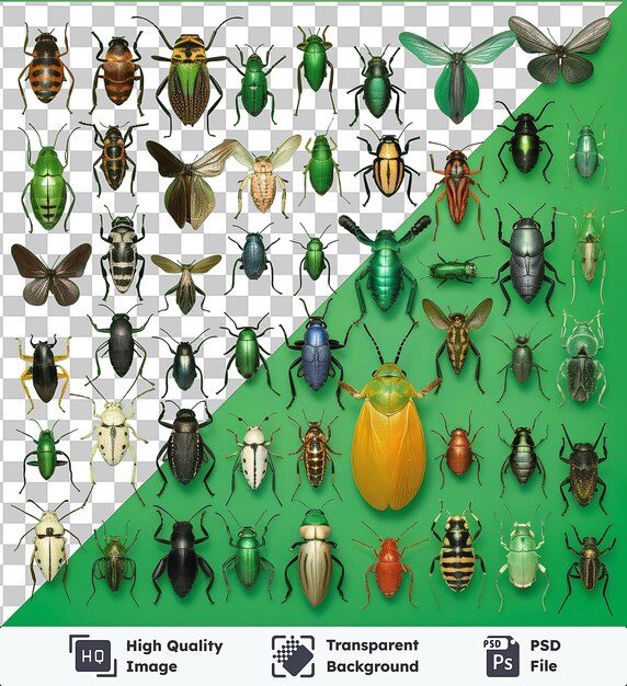 PSD transparent background psd realistic photographic entomologist_s insect collection