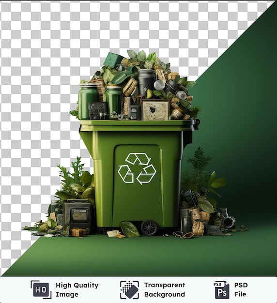 PSD transparent background psd realistic photographic environmentalist_s recycling bin