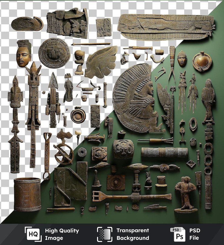 PSD transparent background psd realistic photographic historian_s ancient artifacts