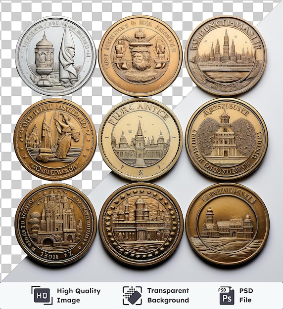 PSD transparent background psd realistic photographic numismatist_s rare coins