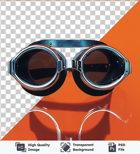 Transparent background psd realistic photographic swimmer _ s goggles the orange