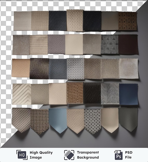 Transparent background psd realistic photographic upholsterer _ s fabric samples the art of fabric design