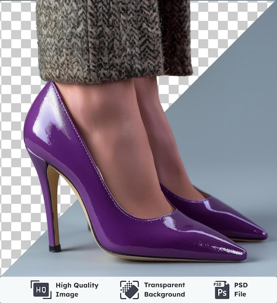 PSD transparent background psd violet female shoes on a mannequin