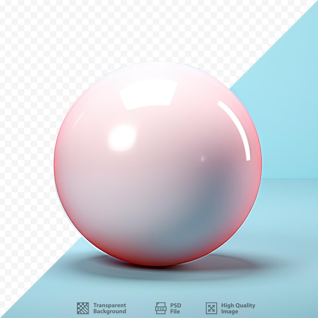 Transparent background showcase of solitary pool ball