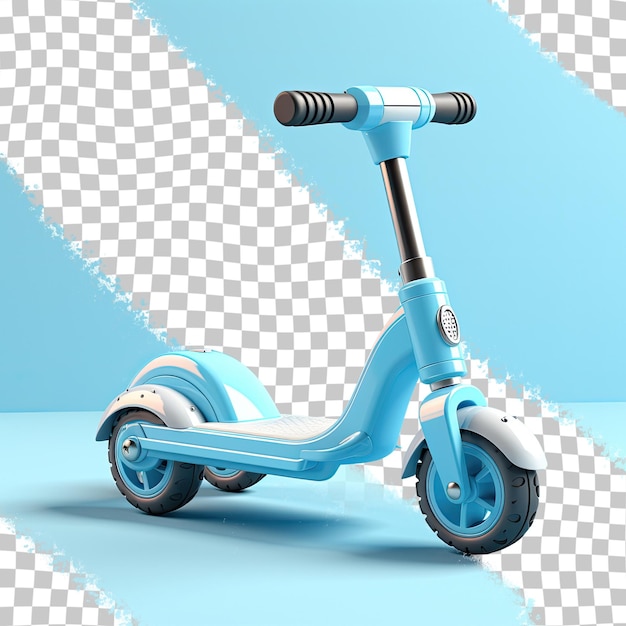 PSD transparent background showcases child s blue scooter