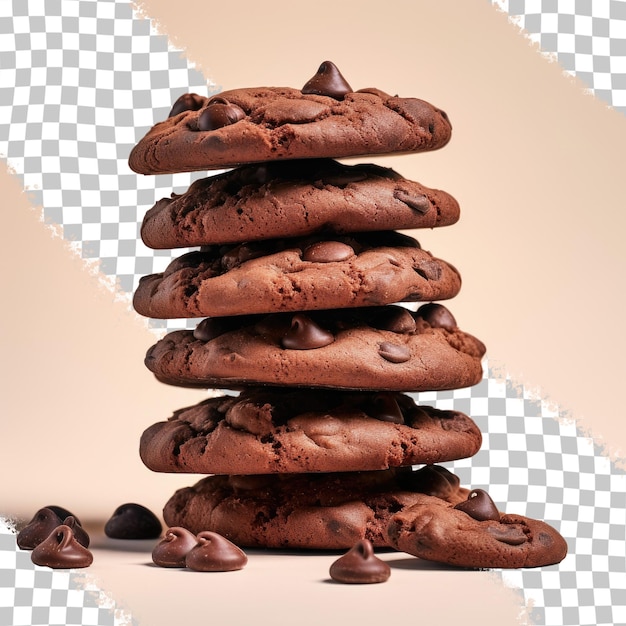 Transparent background showcasing cocoa cookies