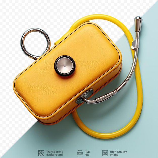 PSD transparent background stethoscope isolated on case