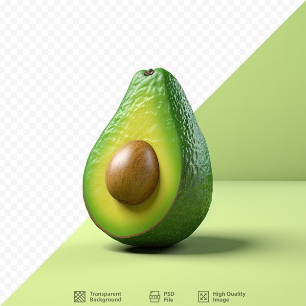 PSD transparent background studio photograph of an avocado