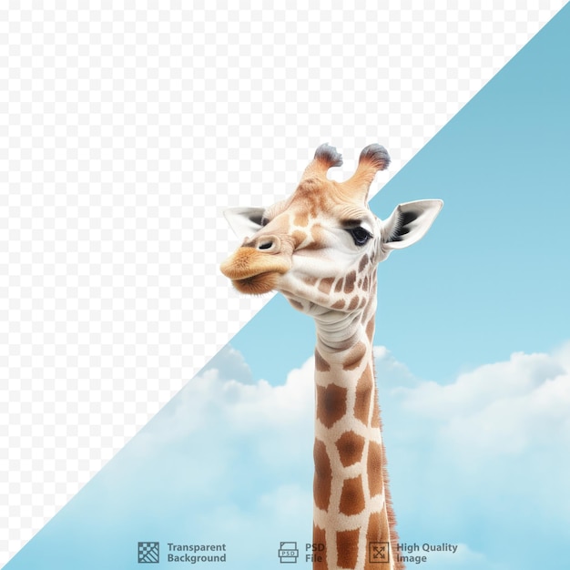 PSD Прозрачный фон с жирафом размером с баннер
