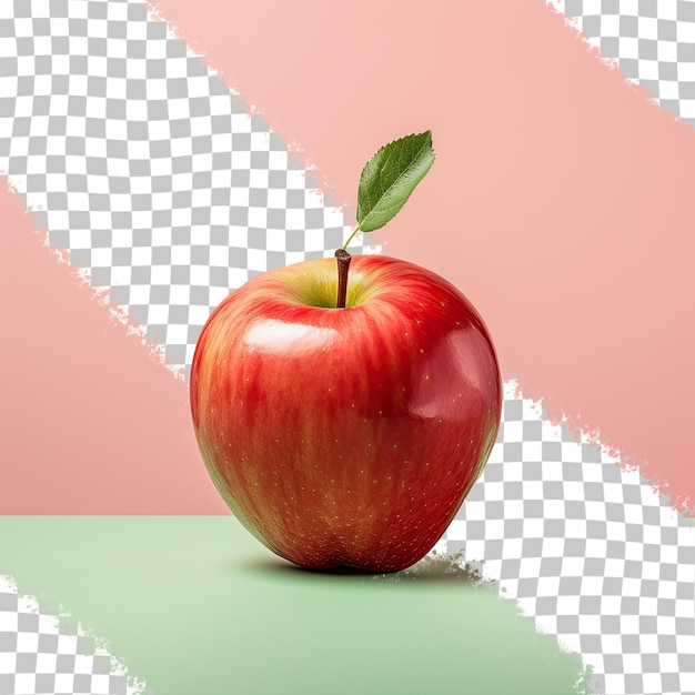 Transparent background with an apple