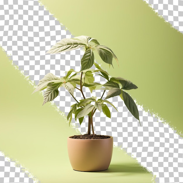 PSD transparent background with aralia sprouting