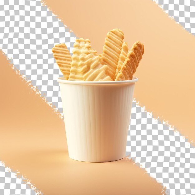 Transparent background with a bio wafer cup