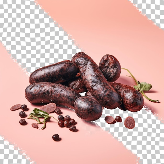 Transparent background with blood sausage