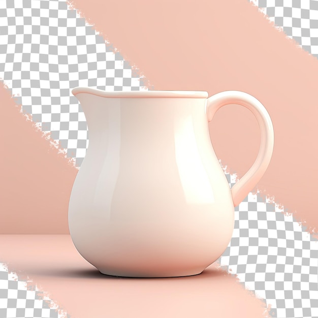 PSD transparent background with ceramic milk jug