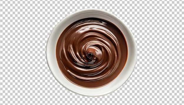 Transparent background with chocolate bowl swirl