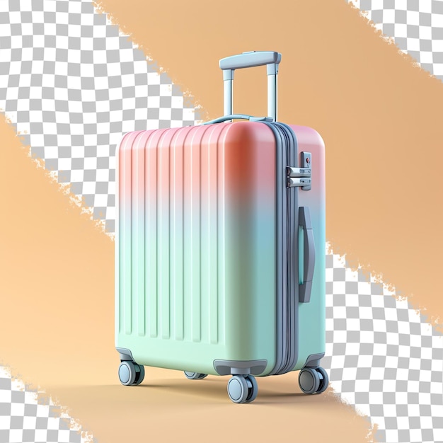 Прозрачный фон с копировальным пространством и видом спереди иллюстрации дорожного чемодана