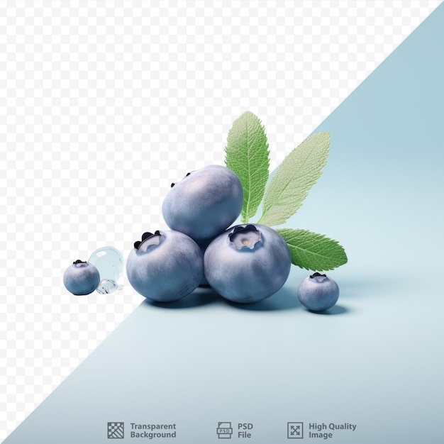 PSD transparent background with fresh blueberries