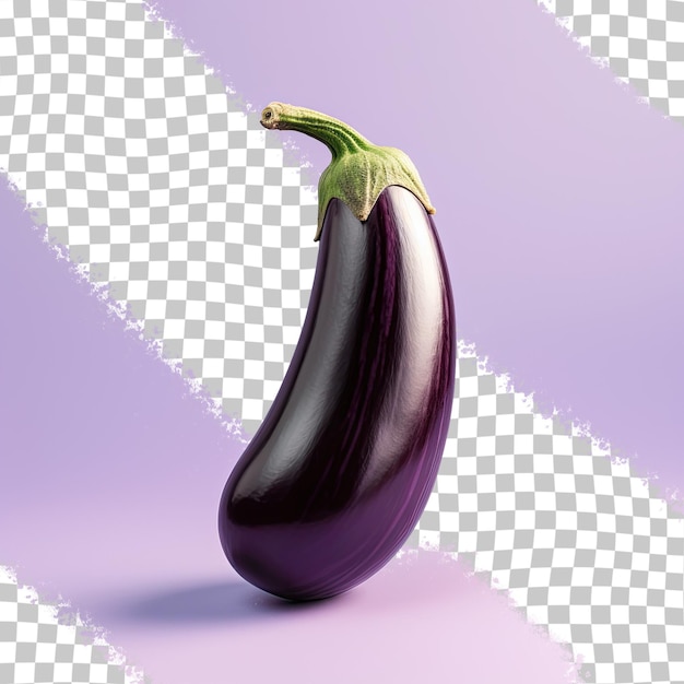 Transparent background with fresh eggplant