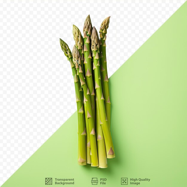 PSD transparent background with fresh green asparagus