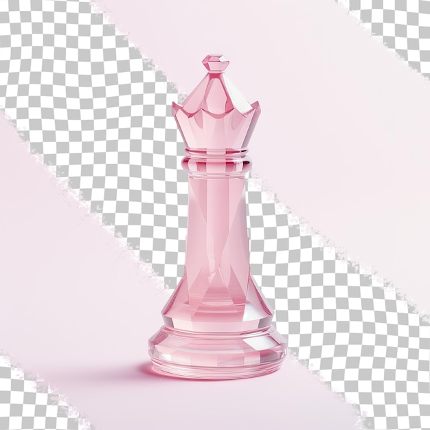 Transparent background with a glass chess queen cut out