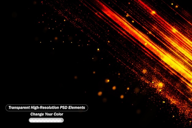 Transparent background with golden and shiny lines