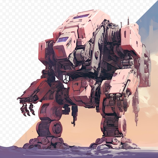 PSD transparent background with a heavy mech