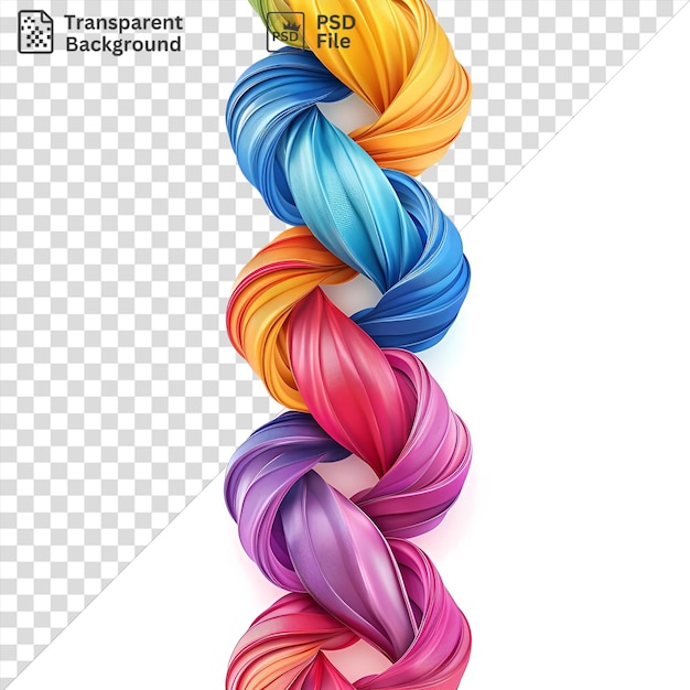 Transparent background with isolated abstract fiber threads vector symbol woven multicolored yarn on a isolated background