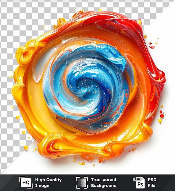 Transparent background with isolated abstract oil swirls vector symbol viscous multicolored wave on a isolated background