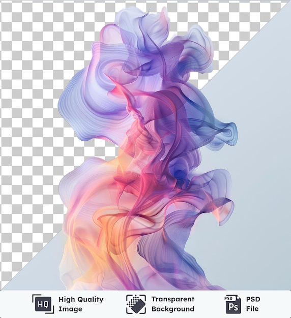 Transparent background with isolated abstract pastel smudges vector symbol soft multicolored smoke in the air