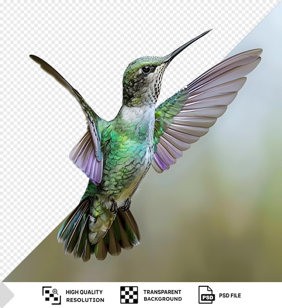 Transparent background with isolated annas hummingbird isolated on transparent background with a flying hummingbird png