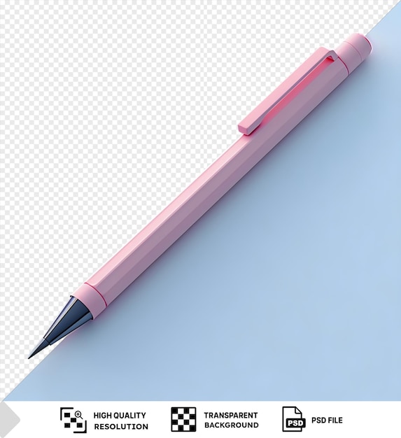 Transparent background with isolated ballpoint pen and pencil on a blue sky png