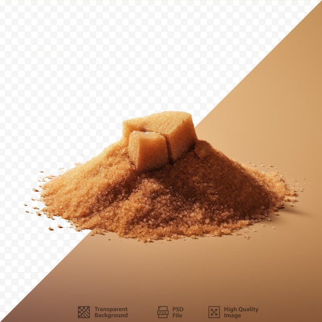 PSD transparent background with isolated brown sugar