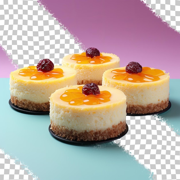 Transparent background with isolated cheese cakes