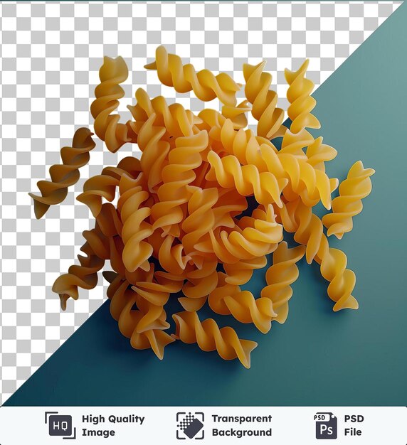 PSD transparent background with isolated cheese pasta on a blue surface