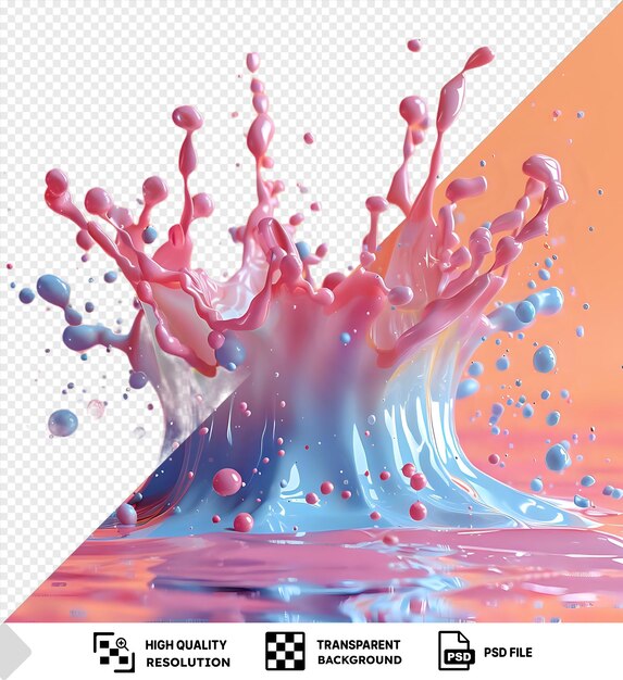 PSD transparent background with isolated colorful liquid paint splash mockup png