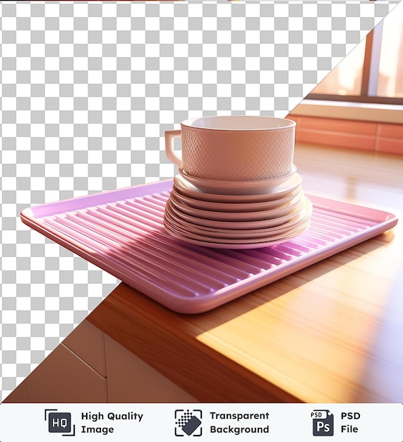 PSD Прозрачный фон с изолированным подоконником для посуды