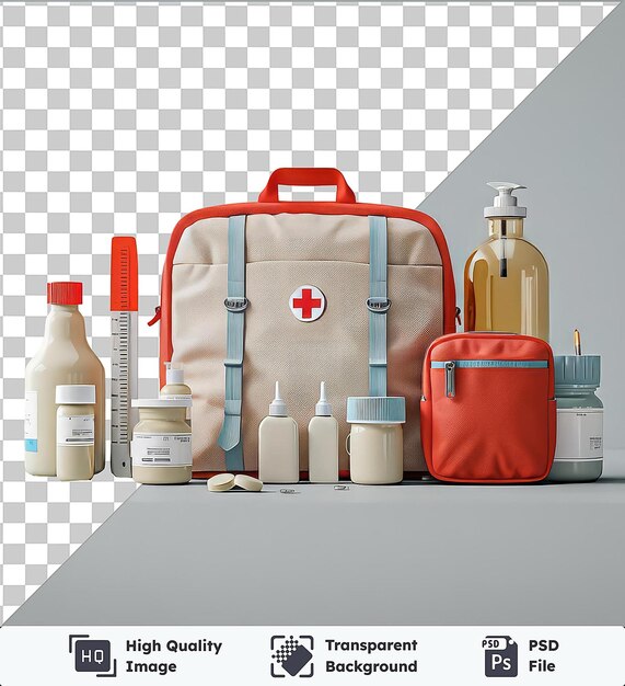 Transparent background with isolated first aid kit