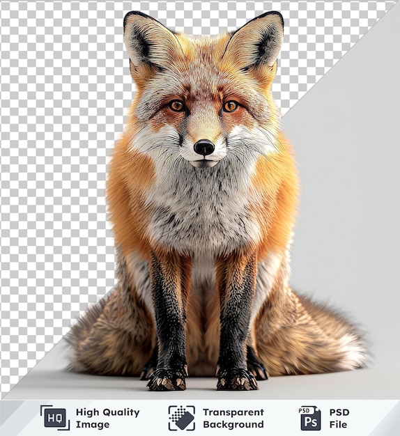 PSD transparent background with isolated fox isolated on a transparent background