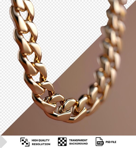 PSD transparent background with isolated gold chains isolated on a isolated background png