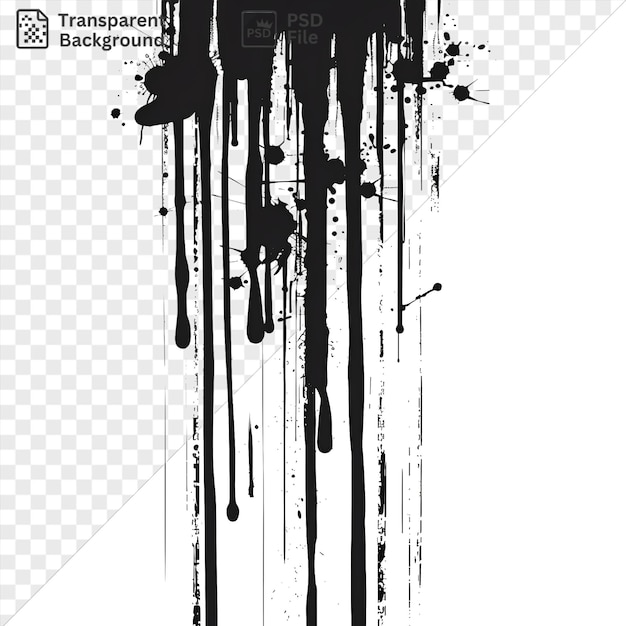 PSD transparent background with isolated graffiti drip lines vector symbol urban streak of paint on a isolated background