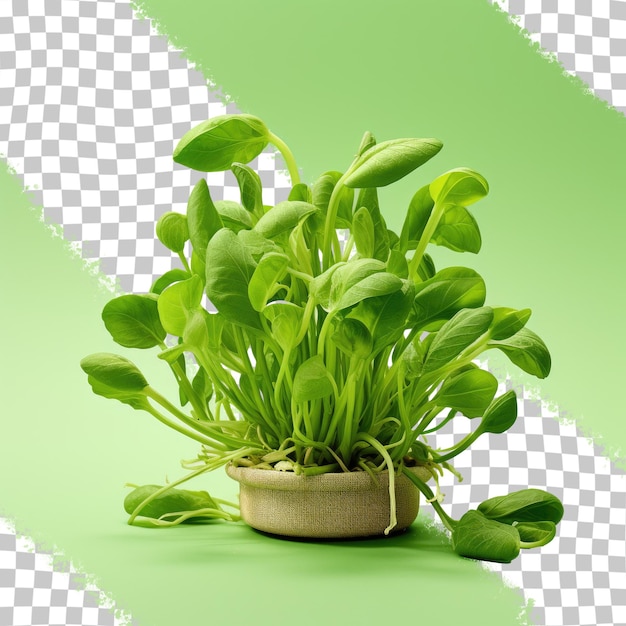 PSD transparent background with isolated green sunflower sprouts