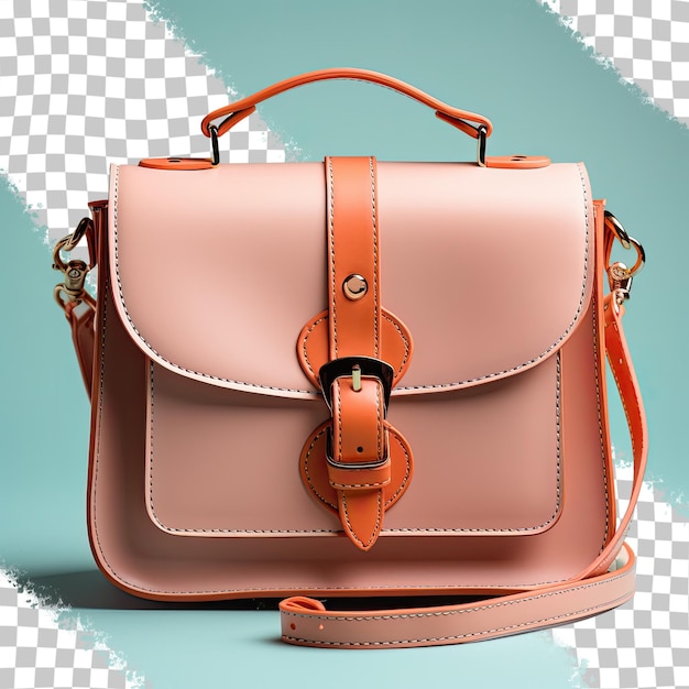 PSD transparent background with isolated new leather female bag