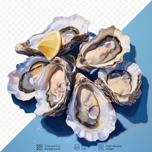 PSD transparent background with isolated oysters